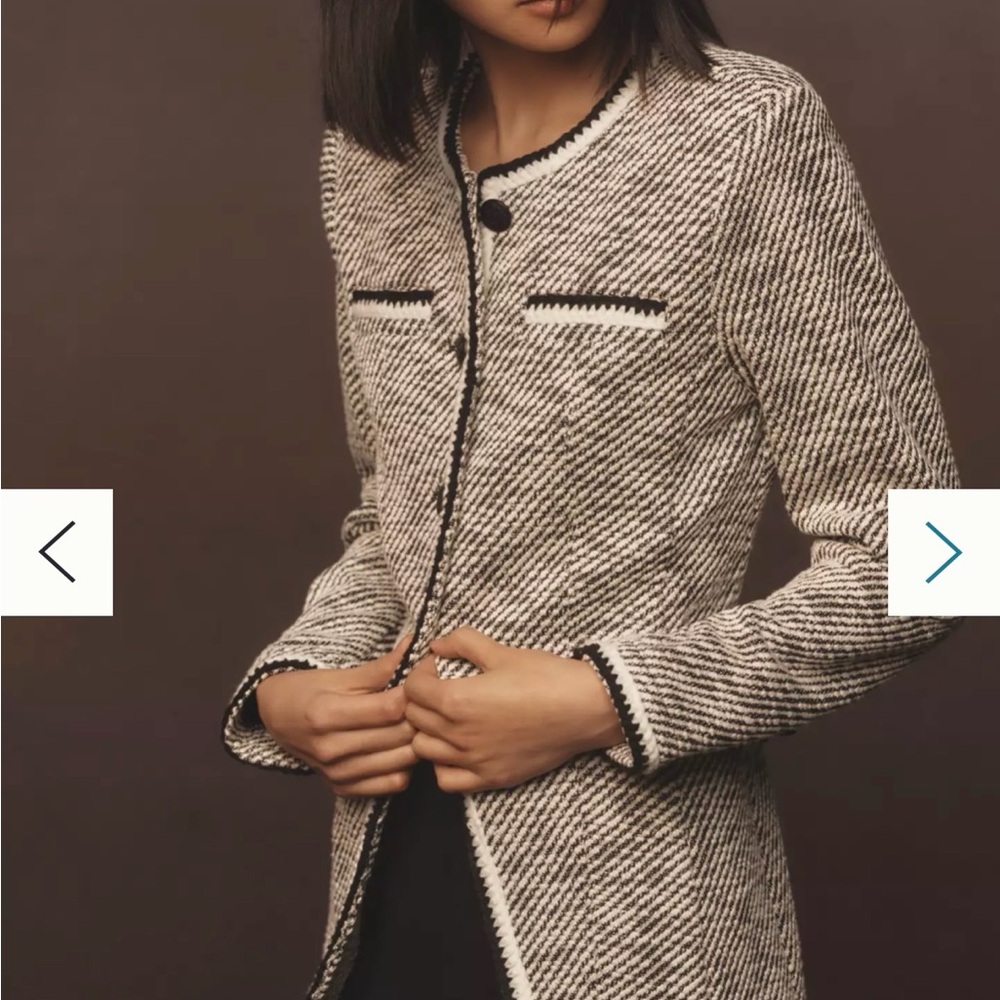 Avec Les Filles Black & White Tweed Jacket Blazer